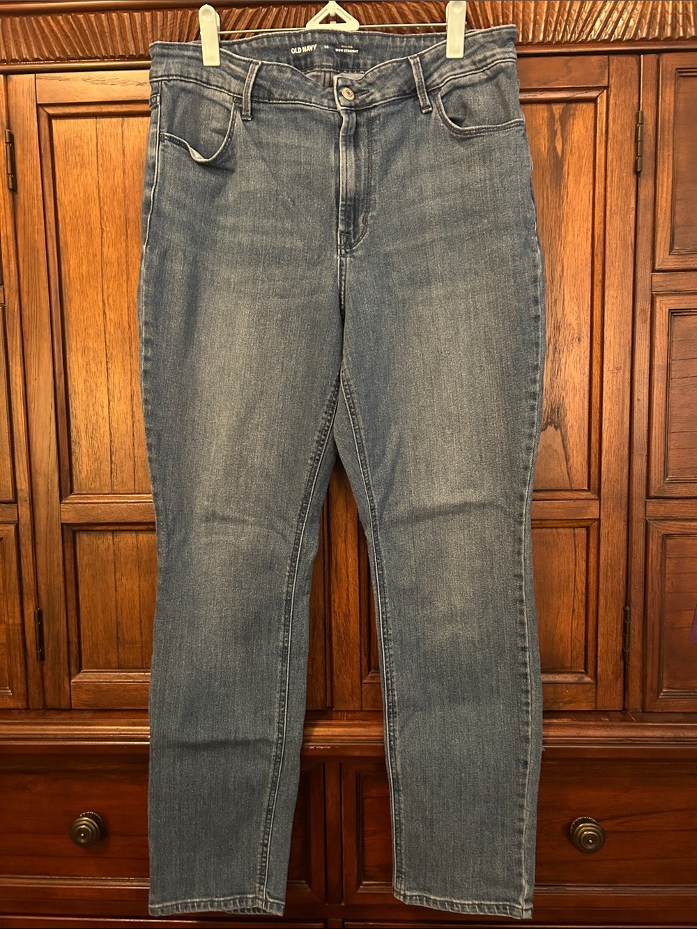 Old Navy Women's Blue High Rise Straight Jeans